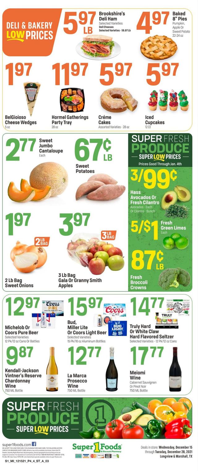 Super 1 Foods Ad from 12/15/2021
