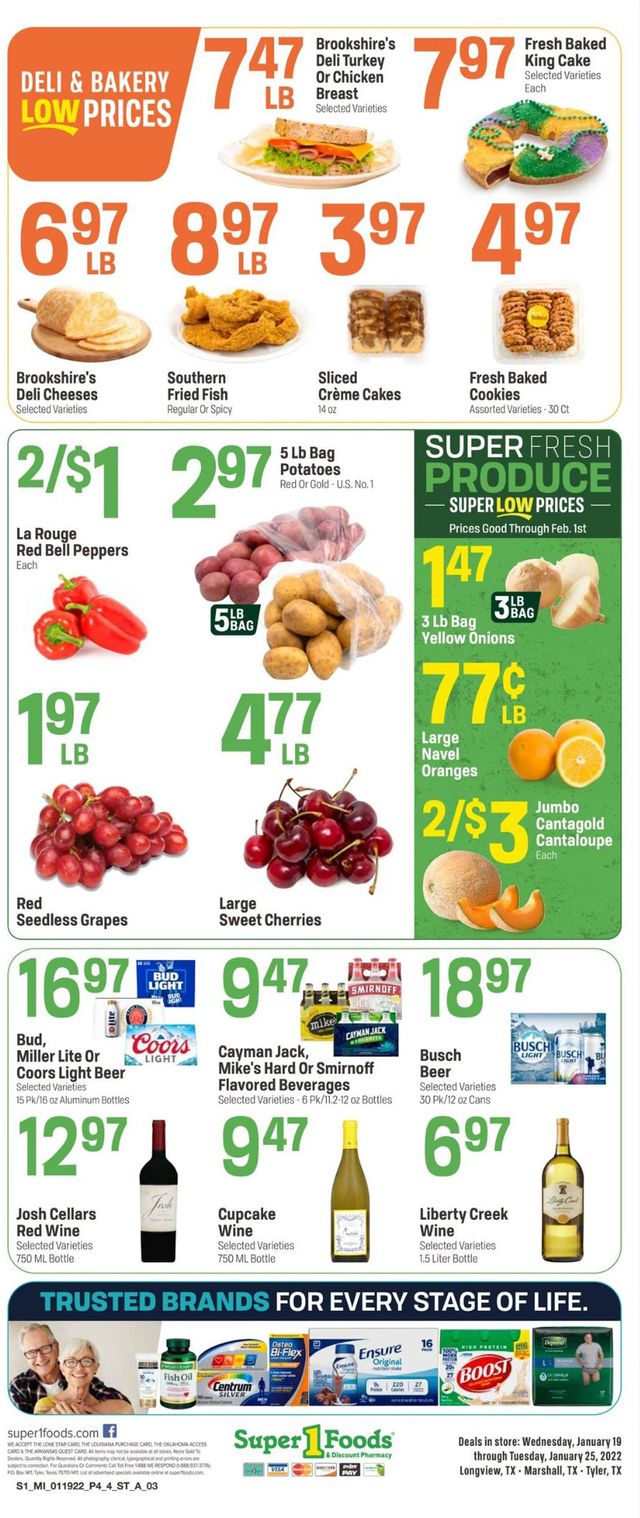 Super 1 Foods Ad from 01/19/2022