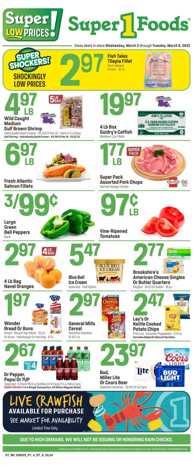 Super 1 Foods Ad from 03/02/2022