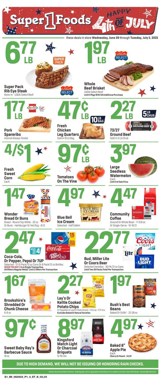 Super 1 Foods Ad from 06/29/2022