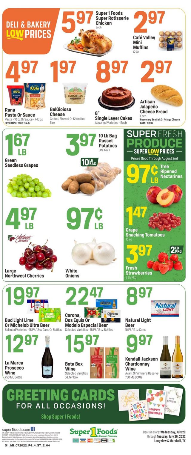 Super 1 Foods Ad from 07/20/2022