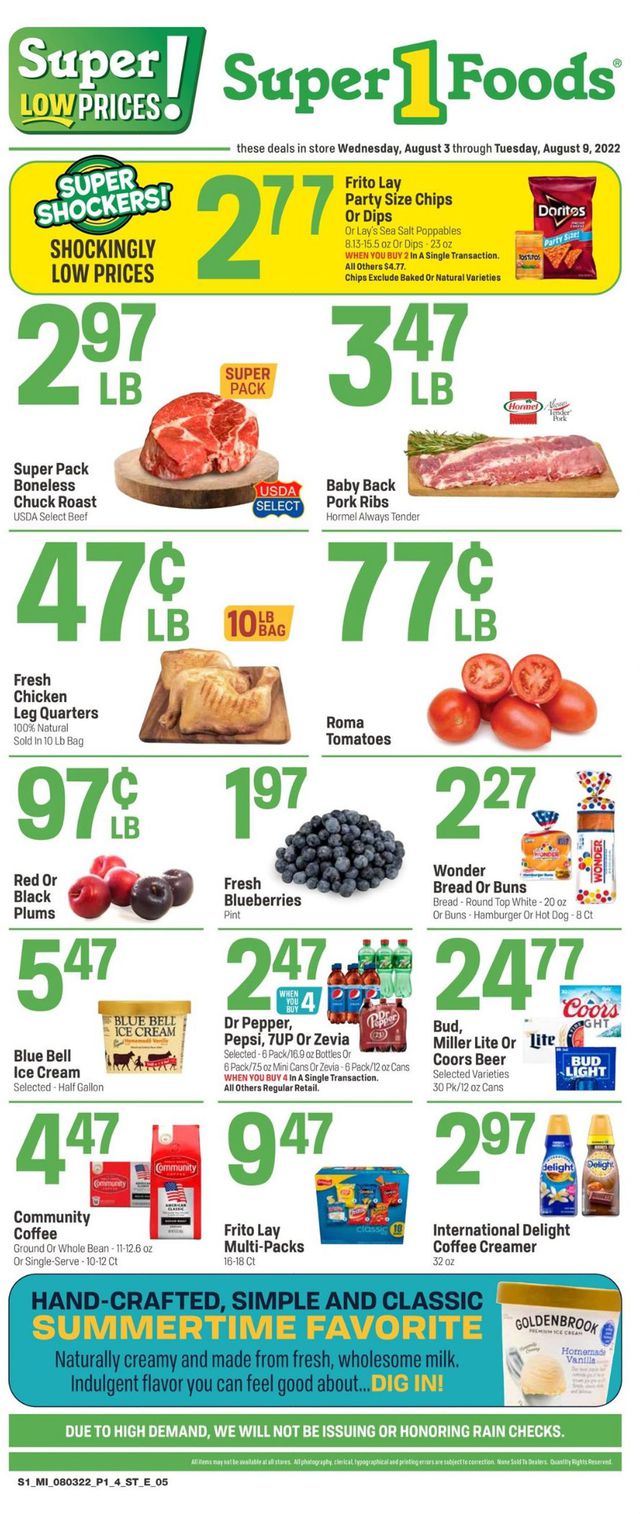 Super 1 Foods Ad from 08/03/2022
