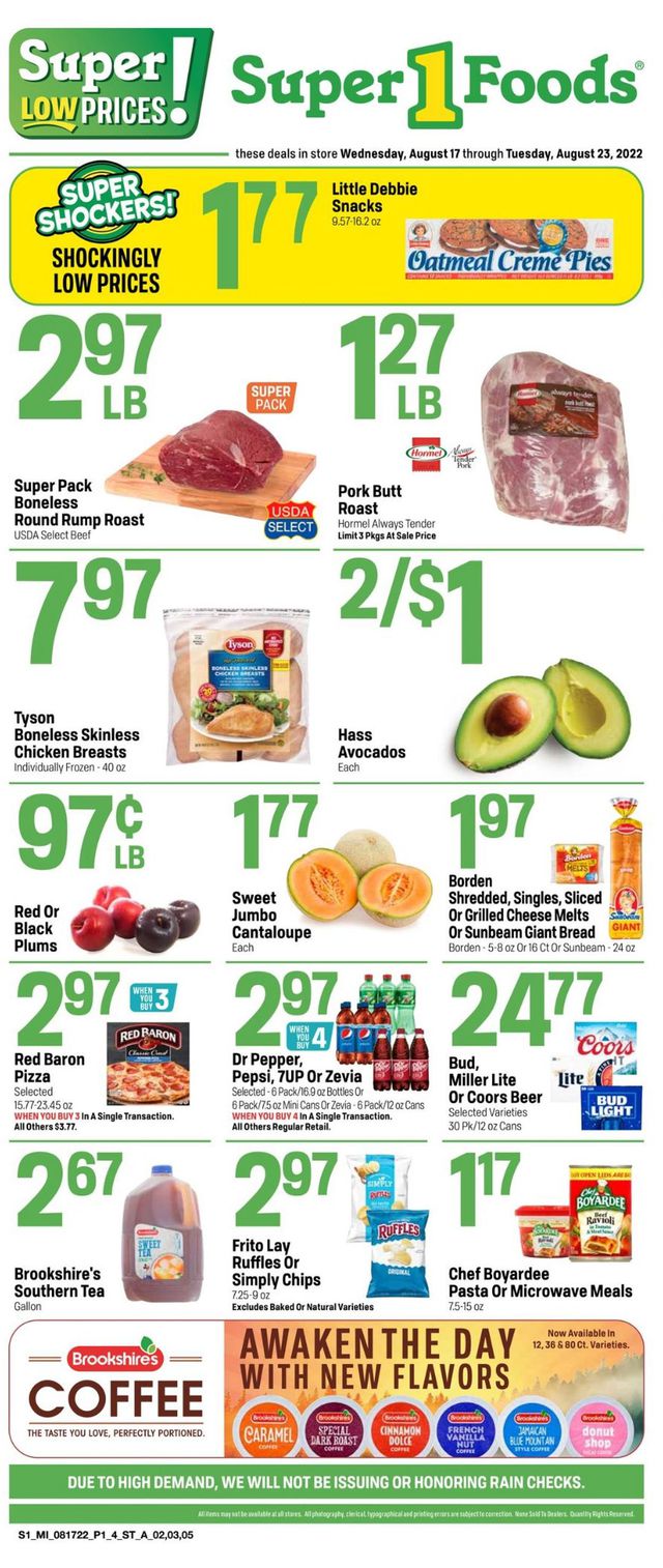 Super 1 Foods Ad from 08/17/2022
