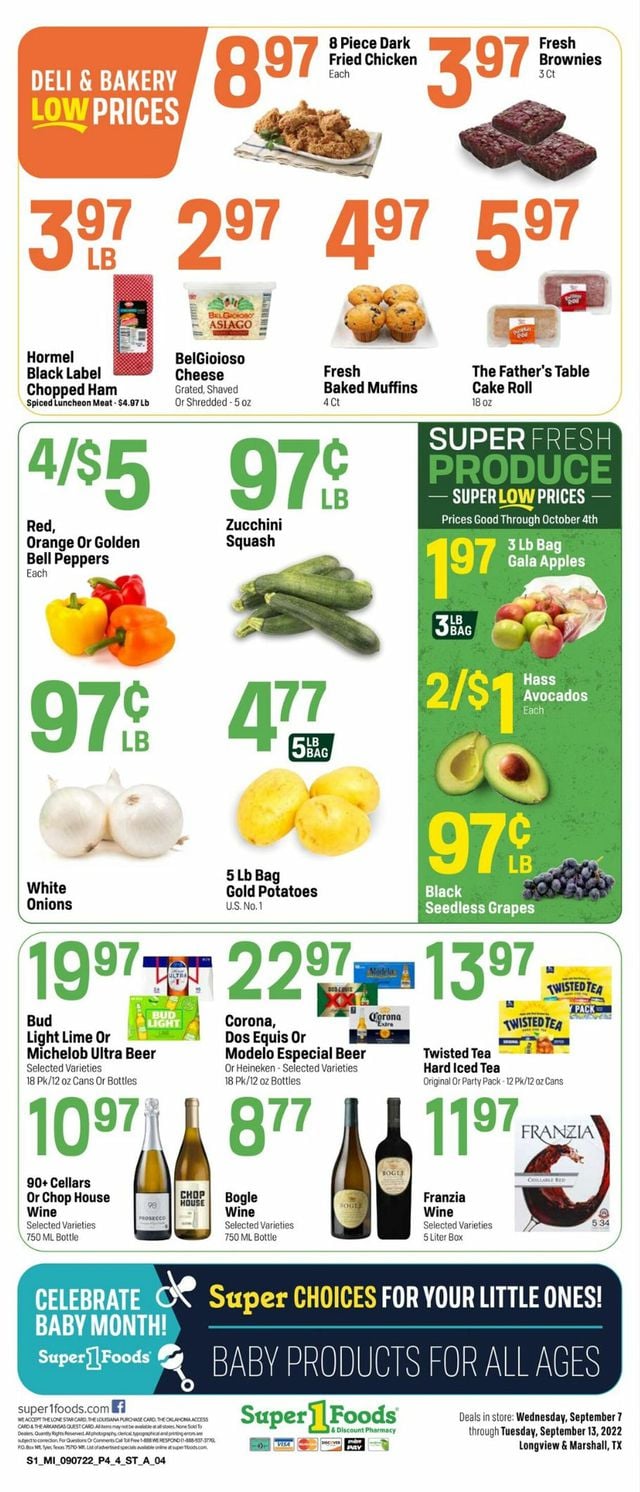 Super 1 Foods Ad from 09/07/2022