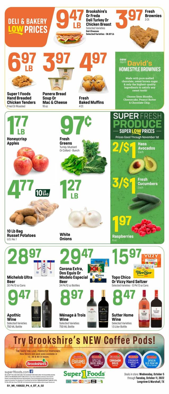 Super 1 Foods Ad from 10/05/2022
