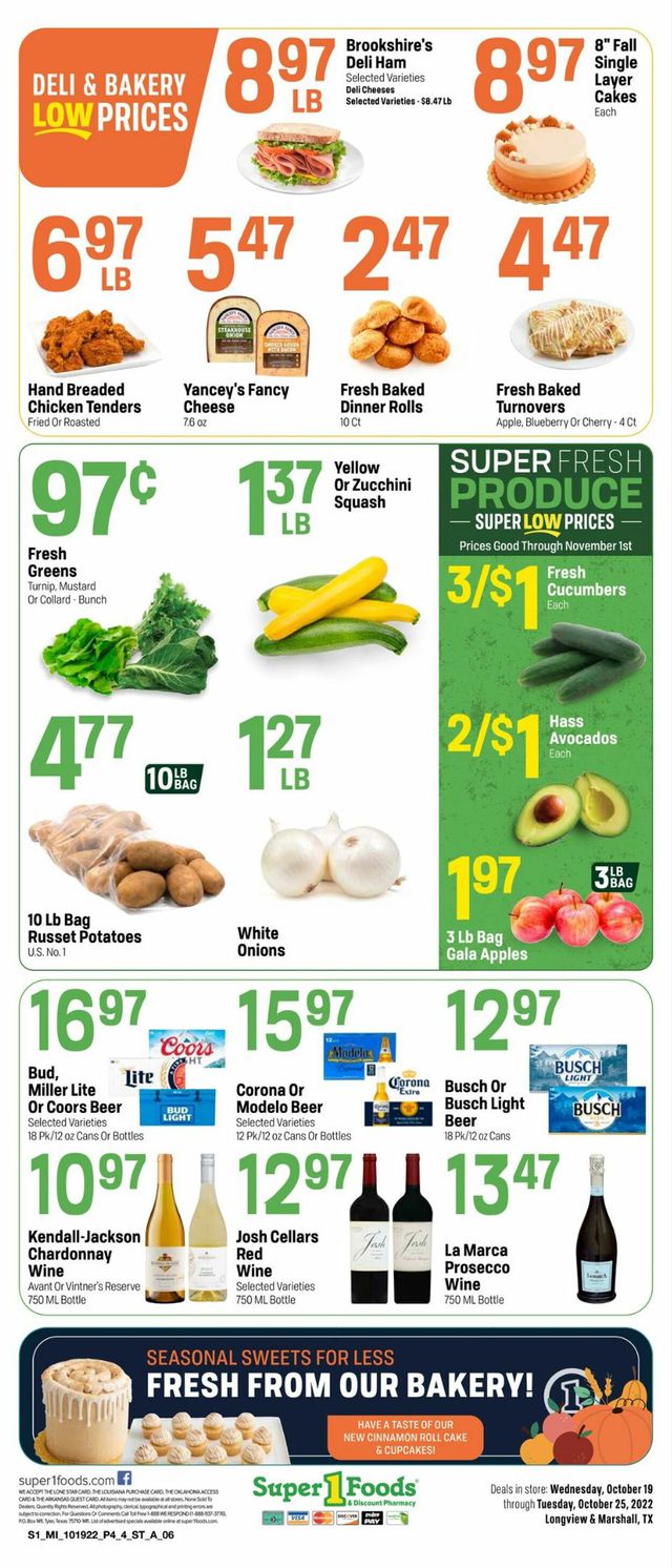 Super 1 Foods Ad from 10/19/2022