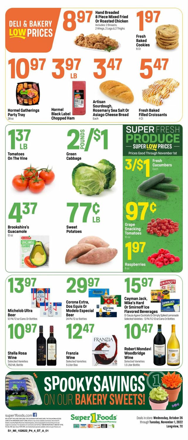 Super 1 Foods Ad from 10/26/2022
