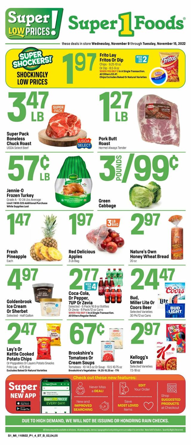 Super 1 Foods Ad from 11/09/2022