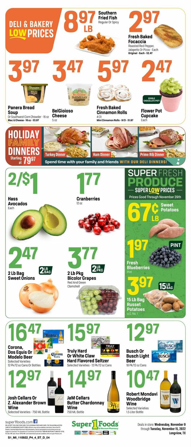 Super 1 Foods Ad from 11/09/2022