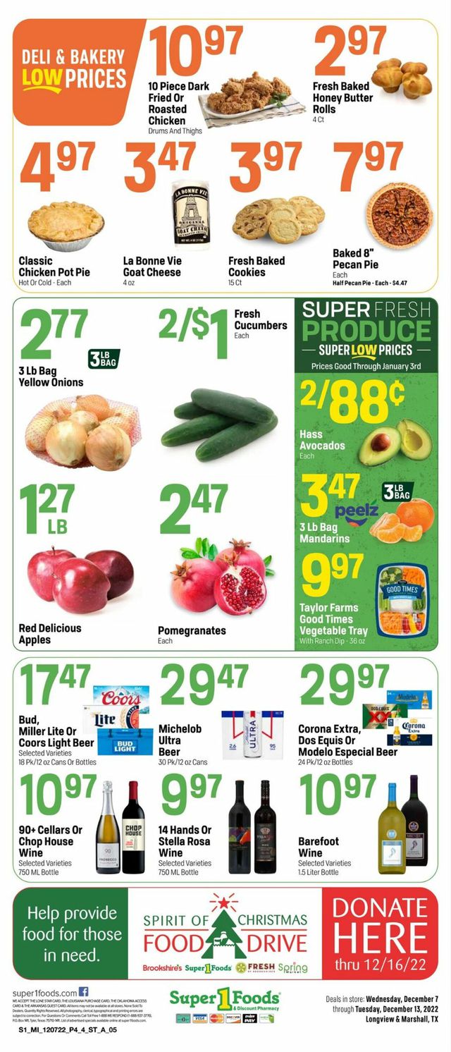 Super 1 Foods Ad from 12/07/2022