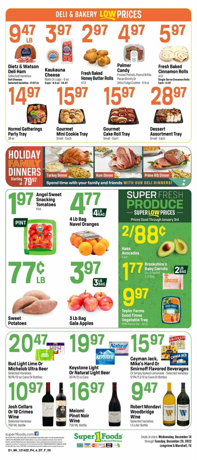Super 1 Foods Ad from 12/14/2022