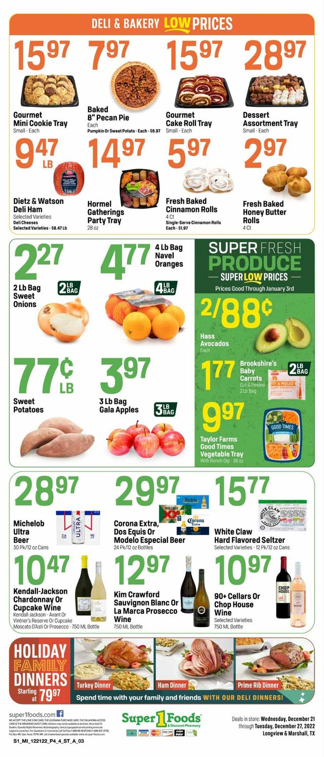 Super 1 Foods Ad from 12/21/2022