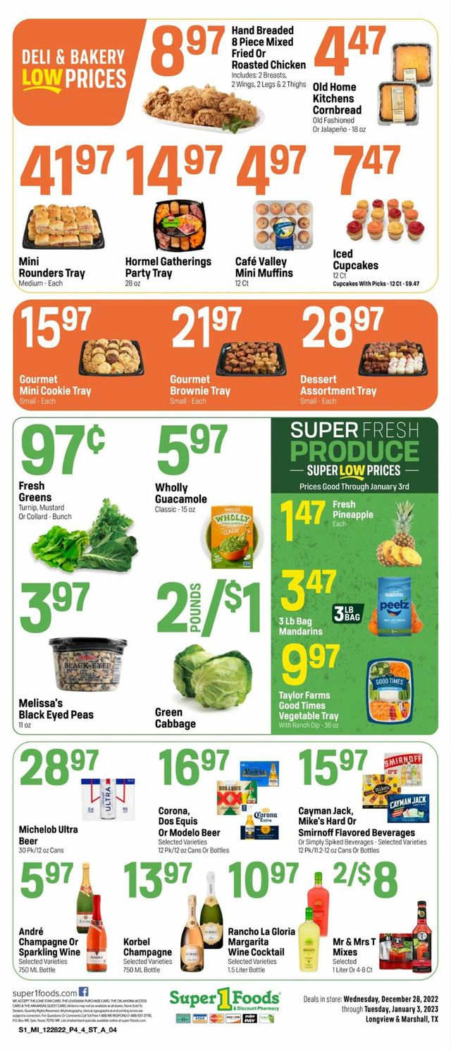 Super 1 Foods Ad from 12/28/2022