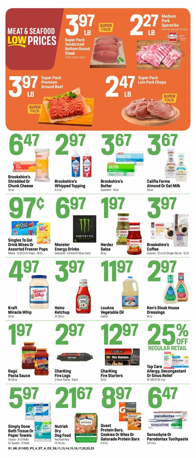Super 1 Foods Ad from 01/18/2023