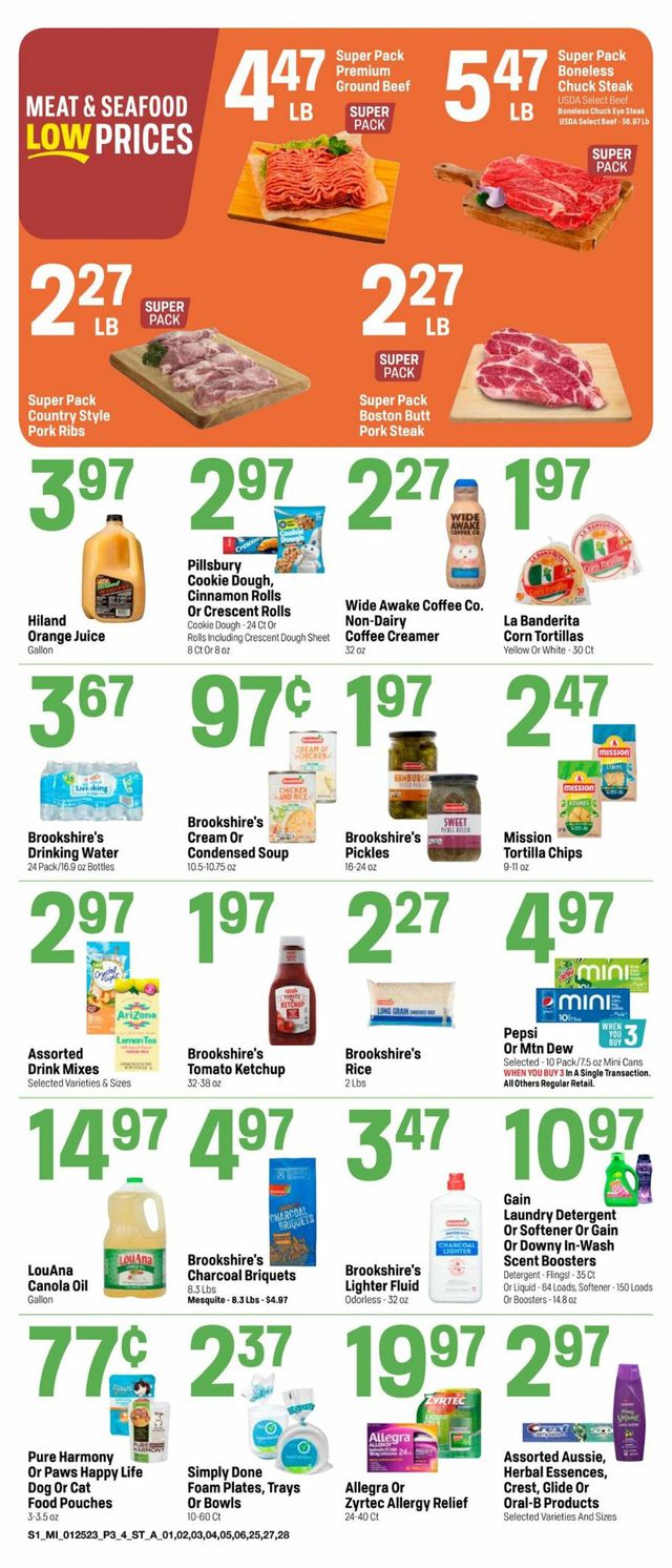 Super 1 Foods Ad from 01/25/2023