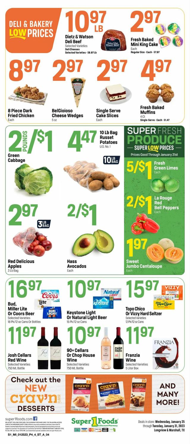 Super 1 Foods Ad from 01/25/2023