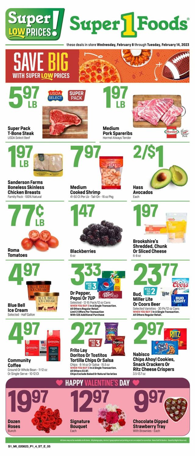 Super 1 Foods Ad from 02/08/2023