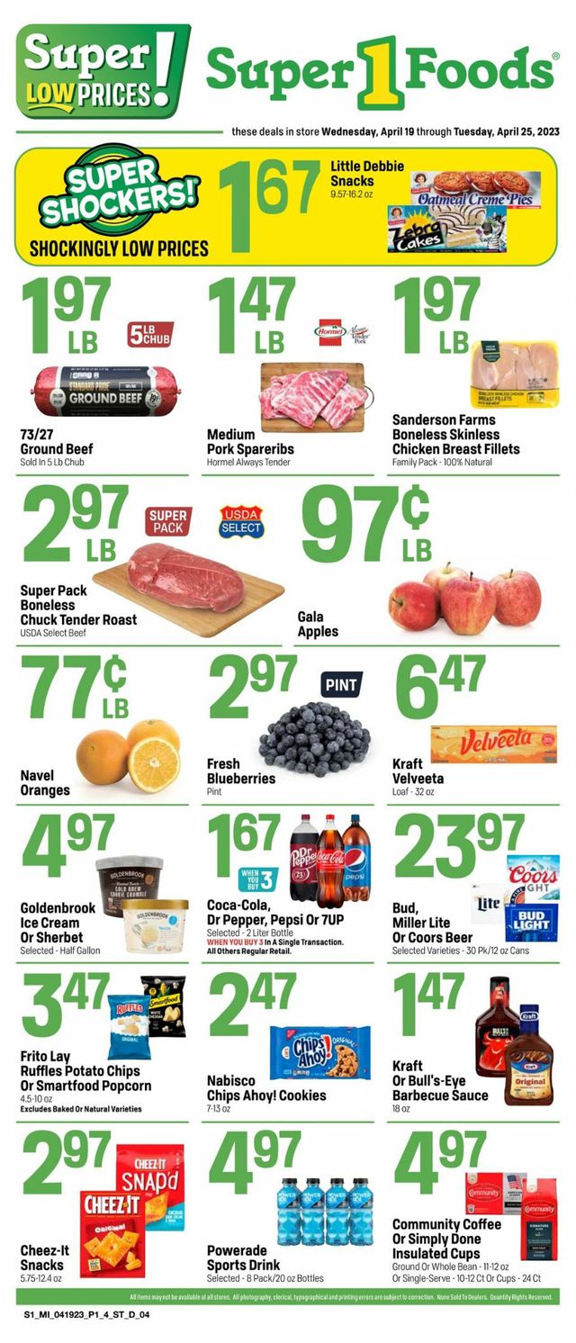 Super 1 Foods Ad from 04/19/2023