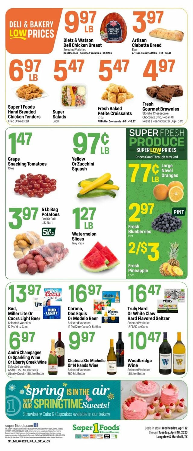 Super 1 Foods Ad from 04/12/2023