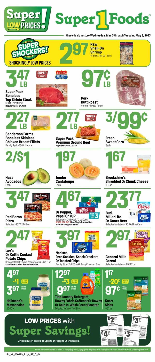 Super 1 Foods Ad from 05/03/2023