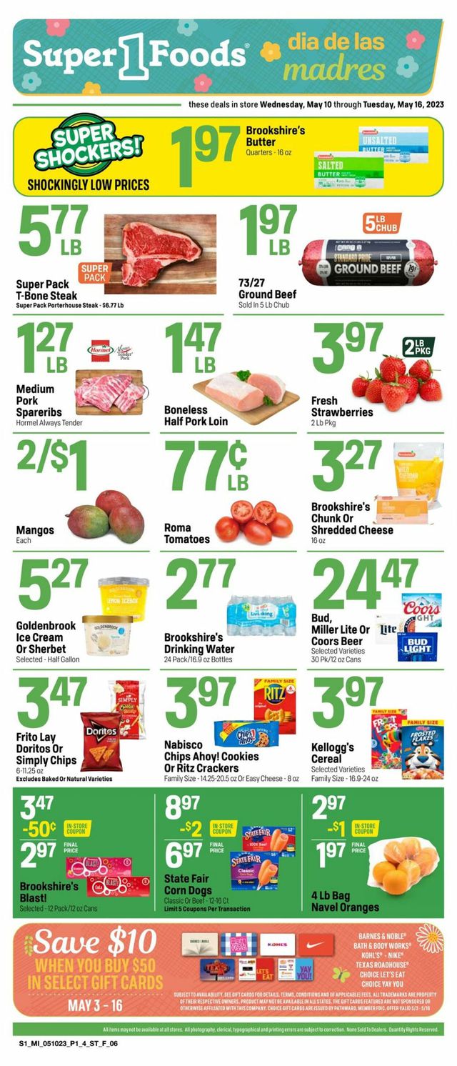 Super 1 Foods Ad from 05/10/2023