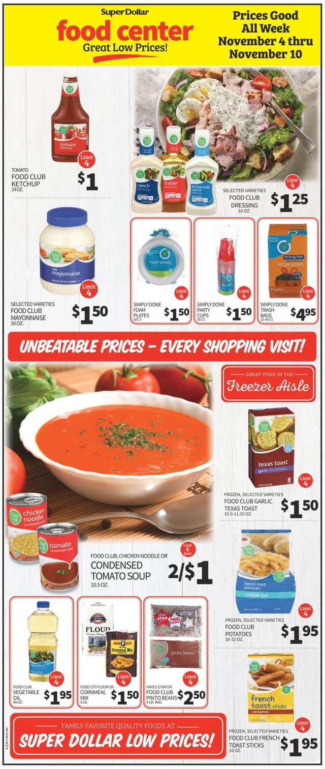 Super Dollar Food Center Ad from 11/04/2020