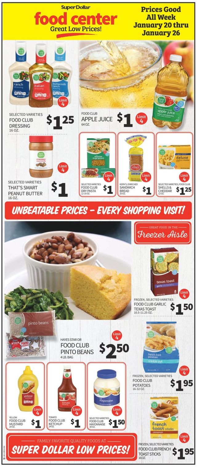 Super Dollar Food Center Ad from 01/20/2021