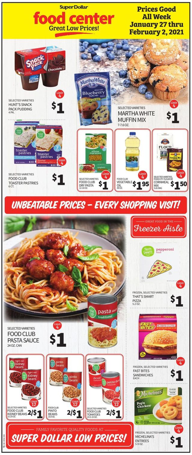 Super Dollar Food Center Ad from 01/27/2021