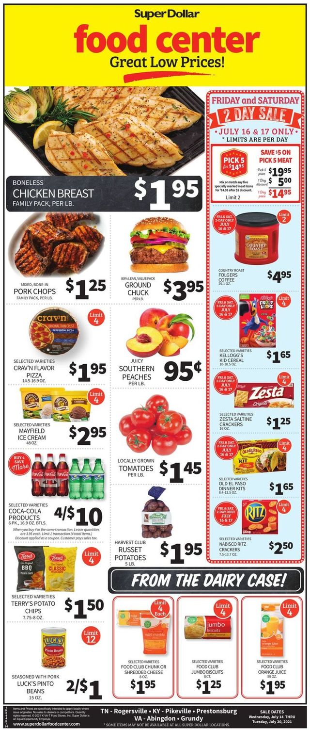 Super Dollar Food Center Ad from 07/14/2021