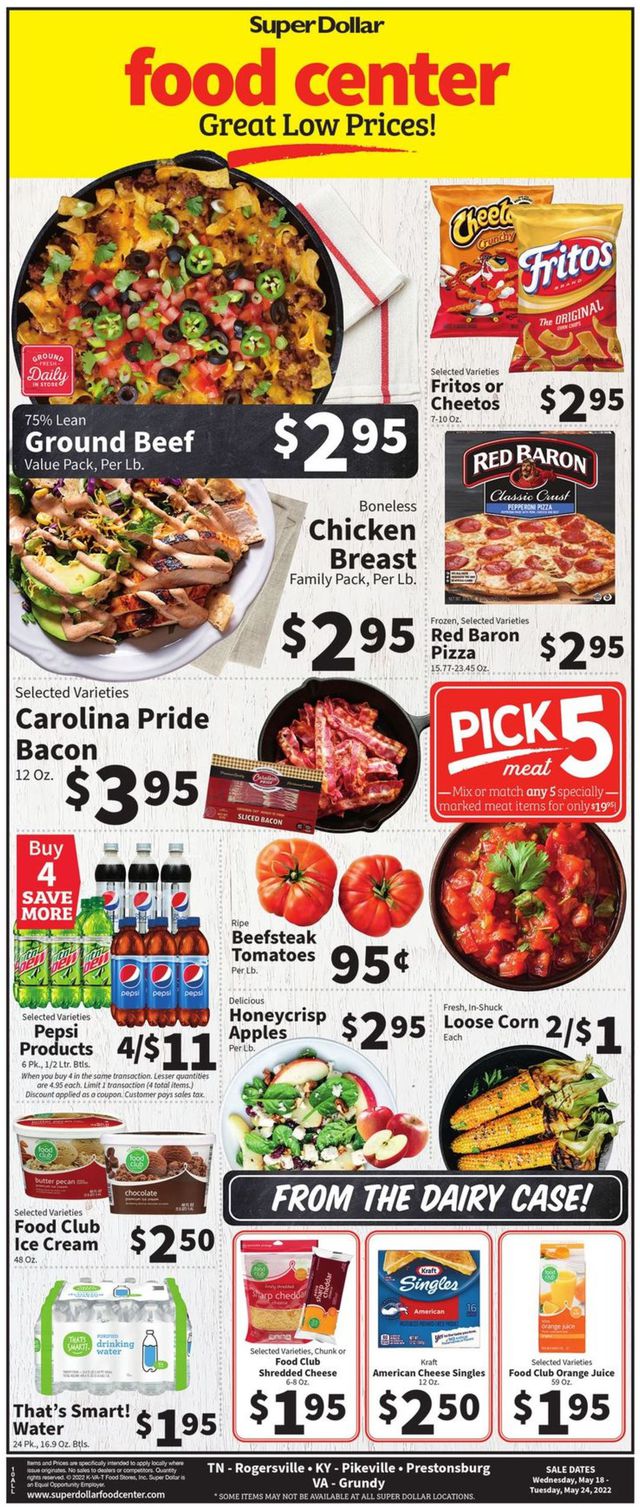 Super Dollar Food Center Ad from 05/18/2022
