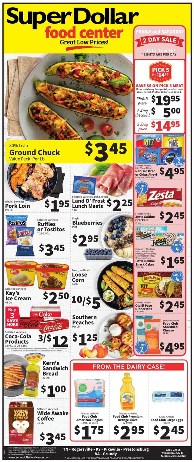 Super Dollar Food Center Ad from 07/13/2022