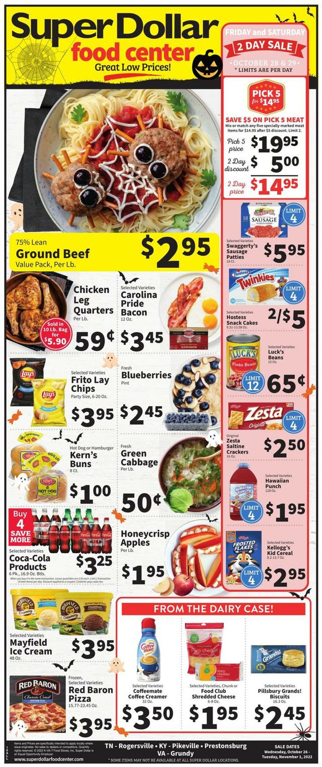 Super Dollar Food Center Ad from 10/26/2022