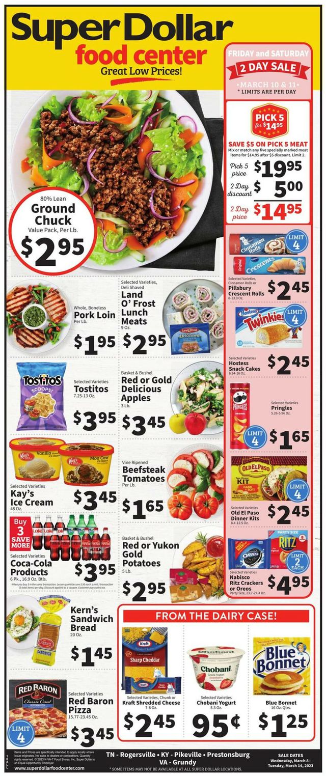 Super Dollar Food Center Ad from 03/08/2023