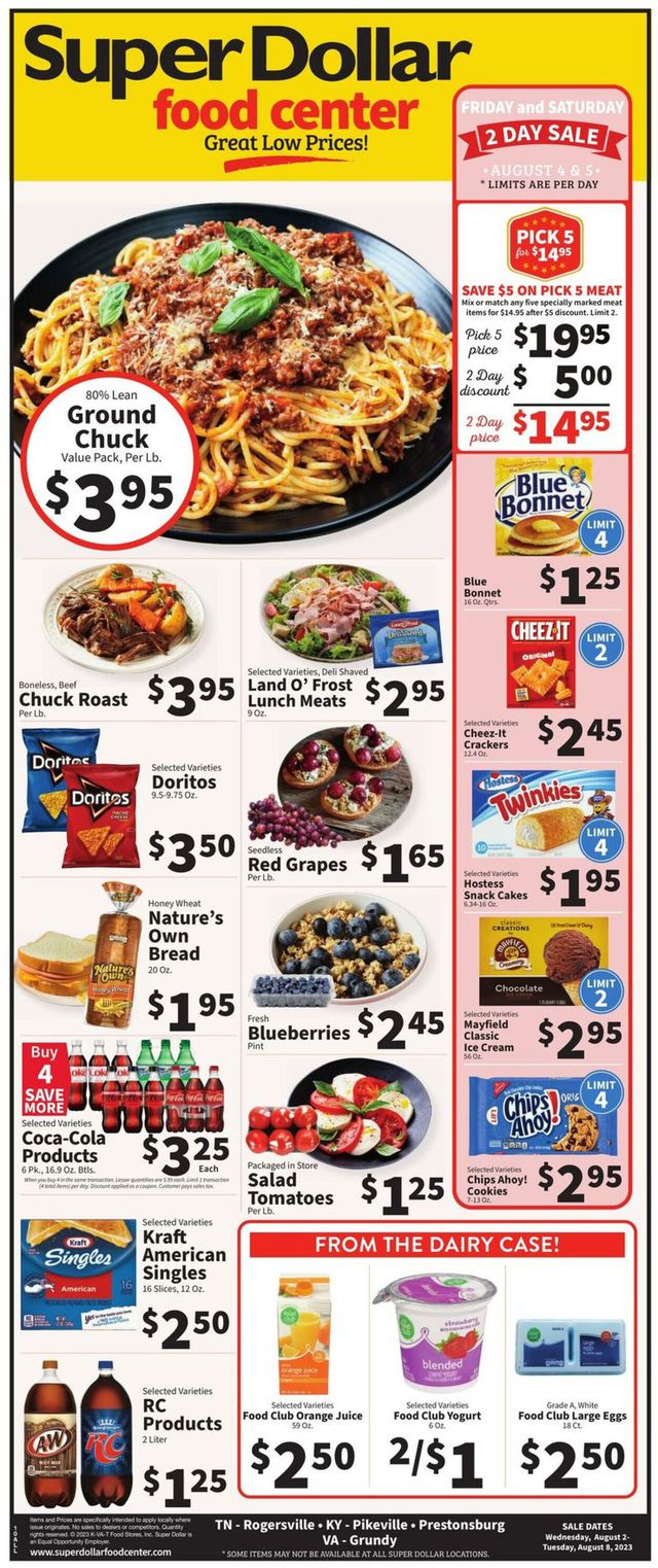 Super Dollar Food Center Ad from 08/02/2023