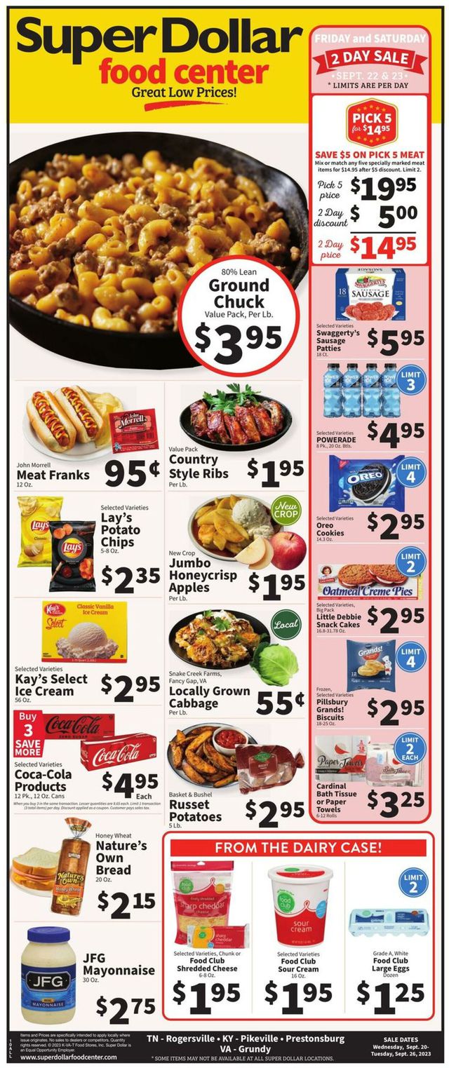 Super Dollar Food Center Ad from 09/20/2023