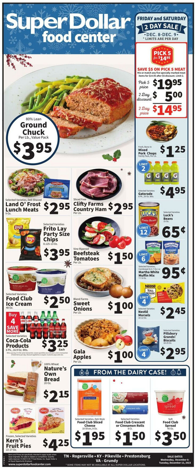 Super Dollar Food Center Ad from 12/06/2023