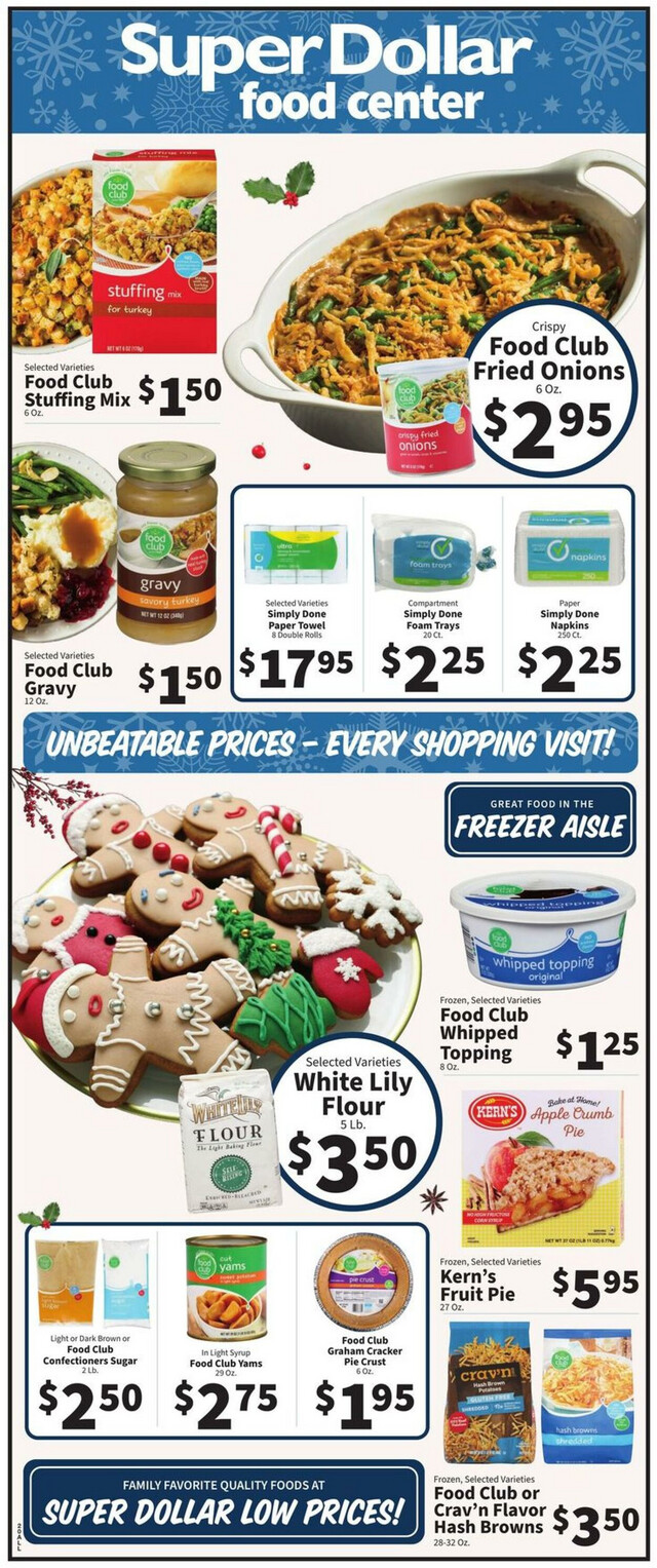 Super Dollar Food Center Ad from 12/13/2023
