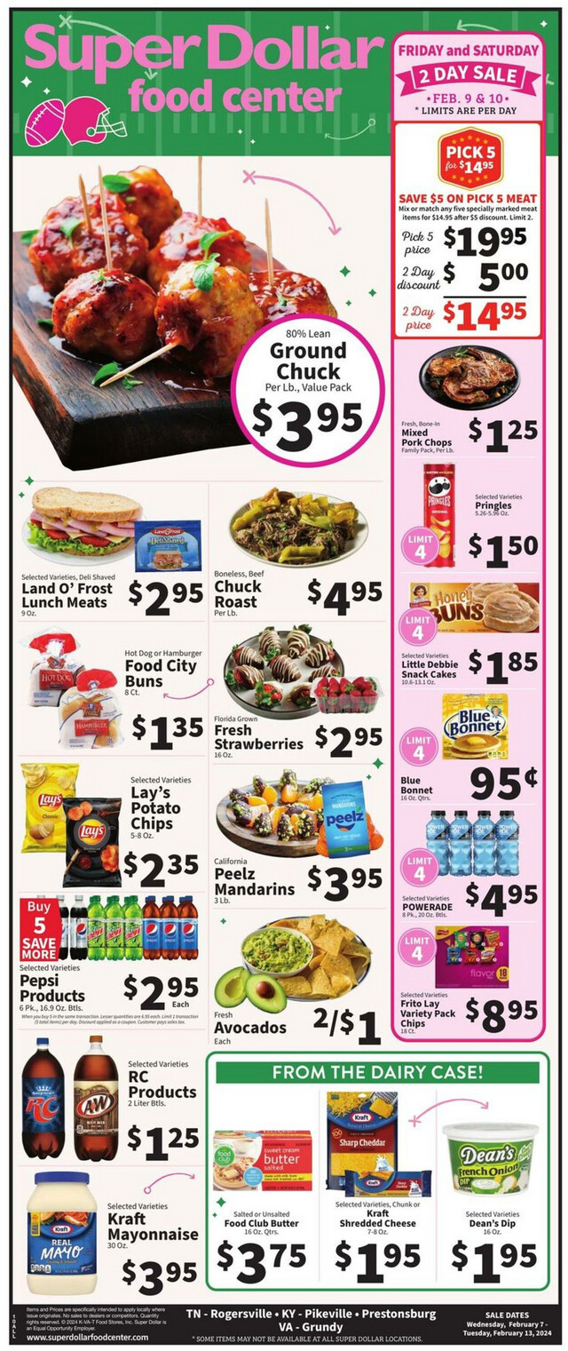 Super Dollar Food Center Ad from 02/07/2024