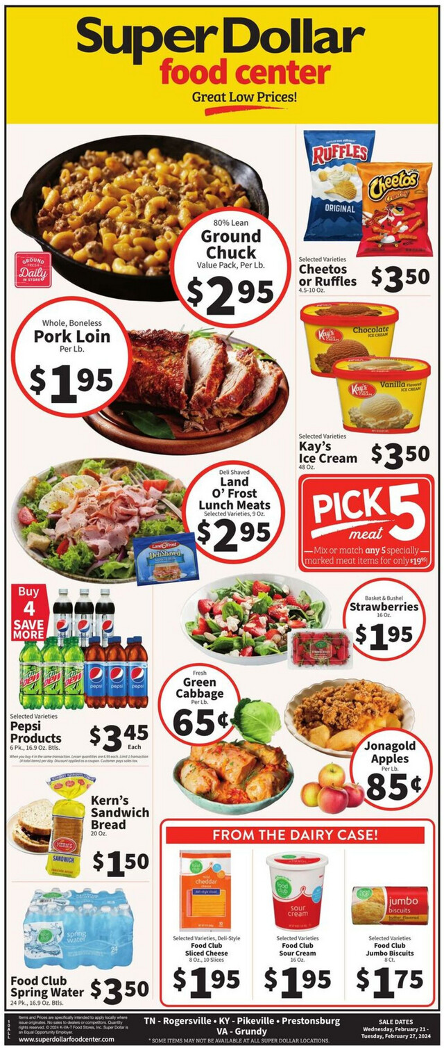 Super Dollar Food Center Ad from 02/21/2024