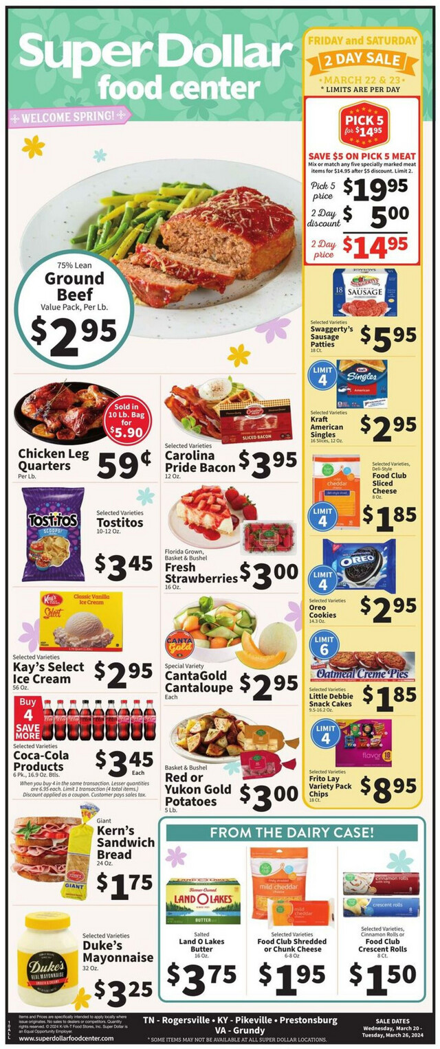 Super Dollar Food Center Ad from 03/20/2024