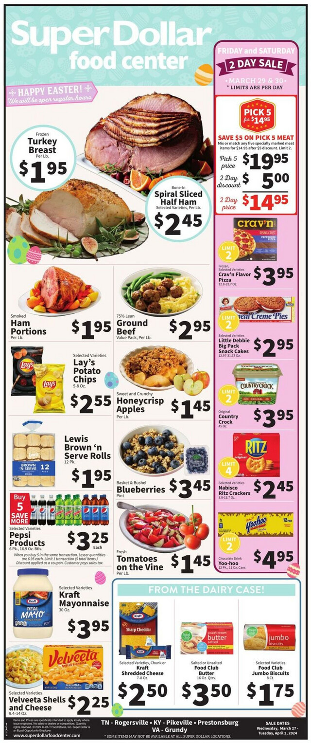 Super Dollar Food Center Ad from 03/27/2024