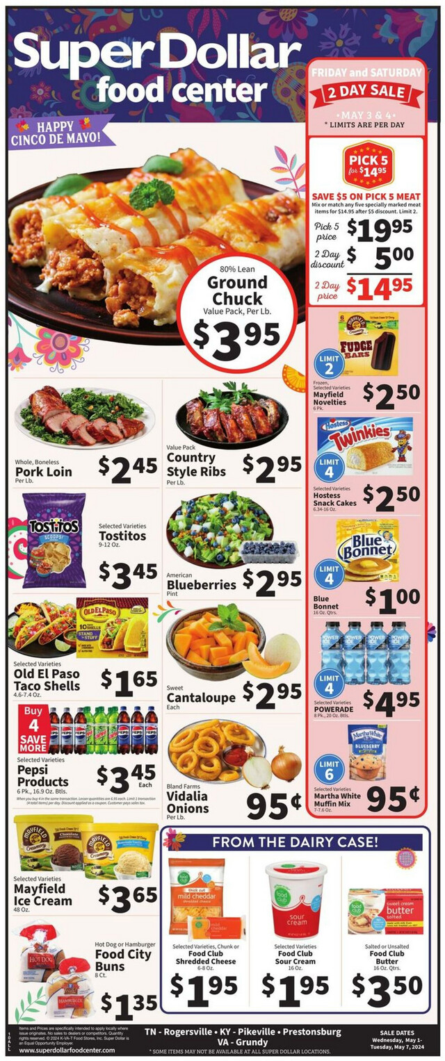 Super Dollar Food Center Ad from 05/01/2024