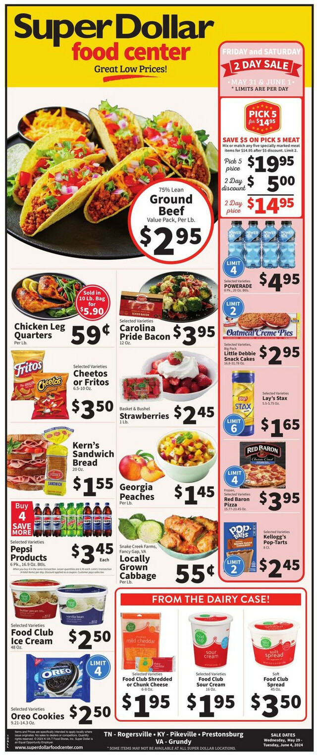Super Dollar Food Center Ad from 05/29/2024