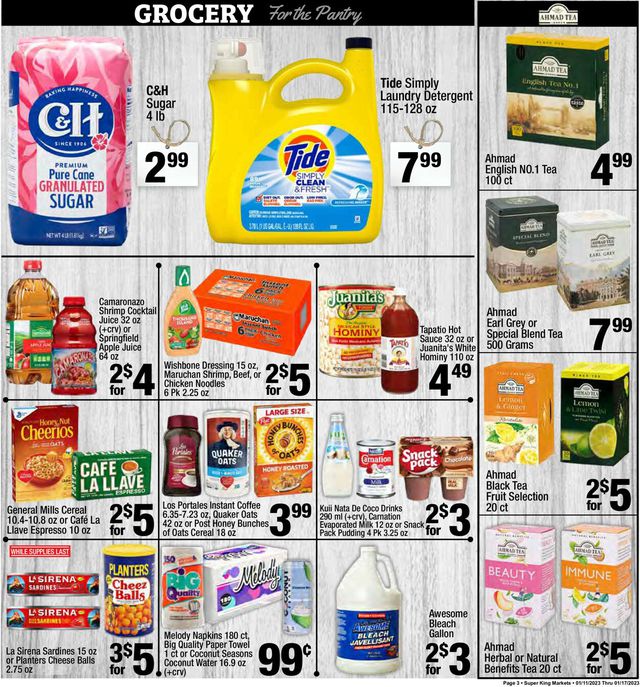 Super King Market Ad from 01/11/2023
