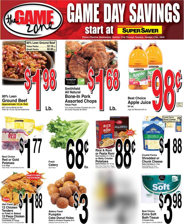 Super Saver Ad from 10/21/2020