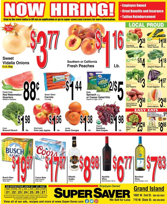 Super Saver Ad from 07/21/2021