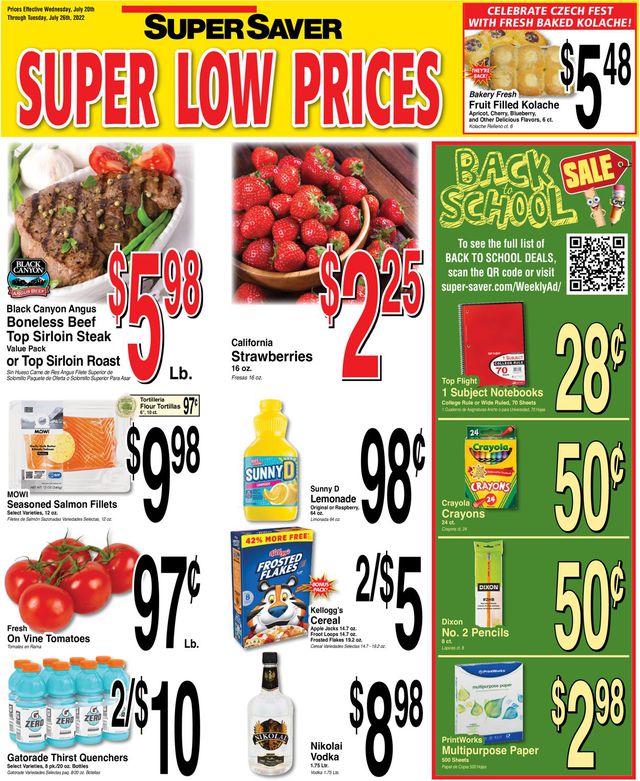Super Saver Ad from 07/20/2022