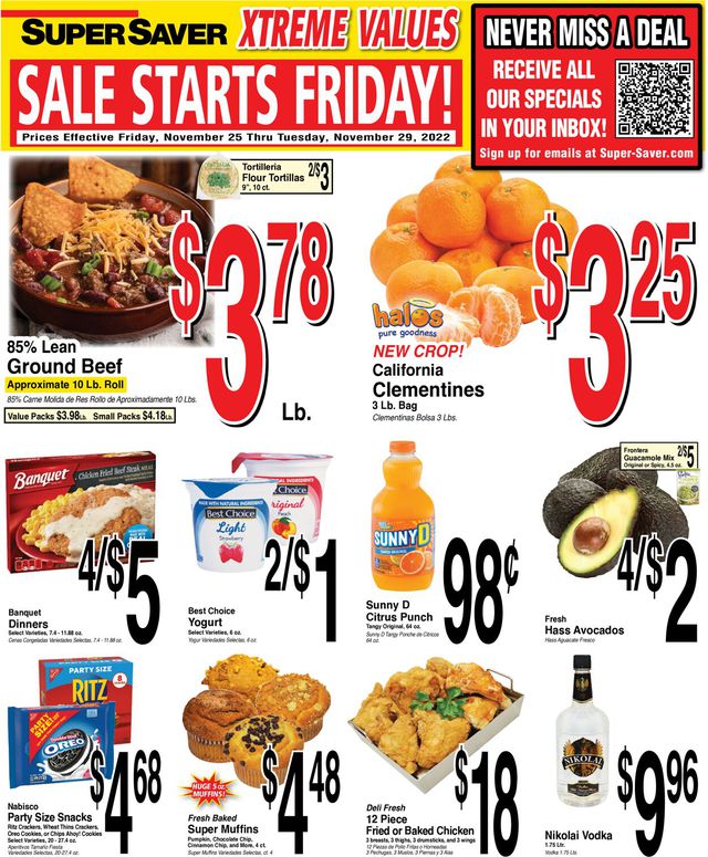 Super Saver Ad from 11/25/2022