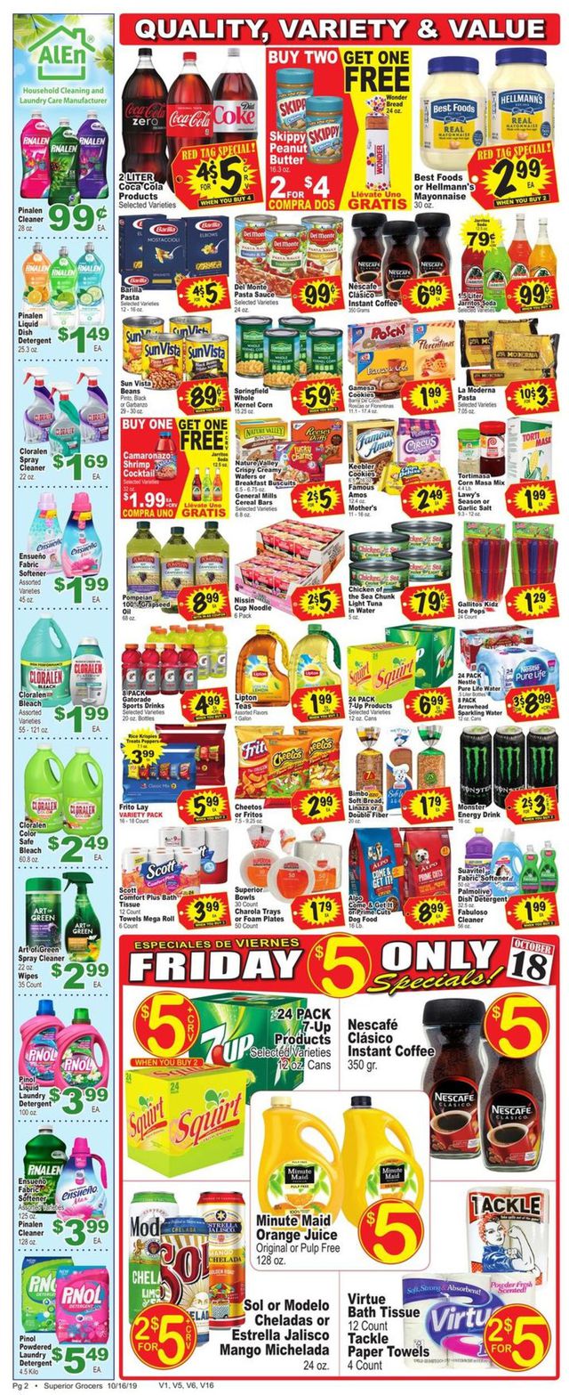 Superior Grocers Ad from 10/16/2019