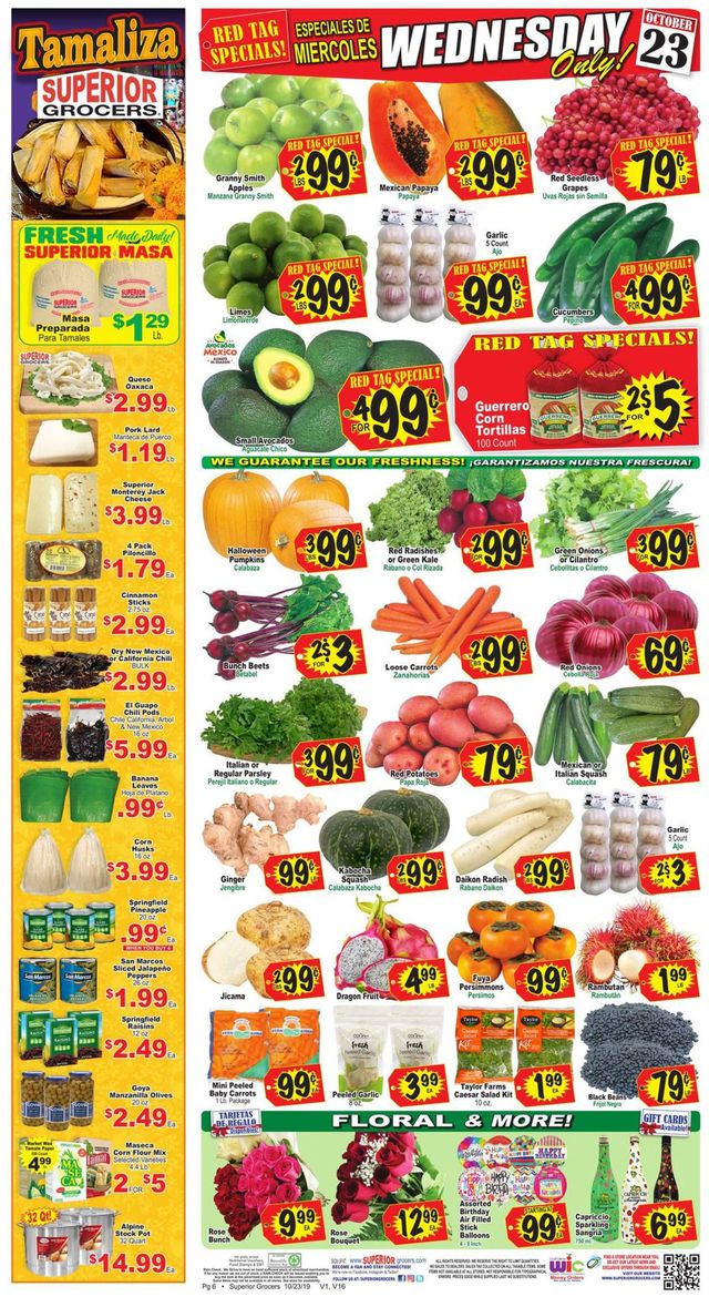 Superior Grocers Ad from 10/23/2019